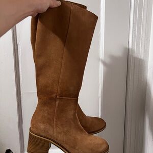 Aquatalia Tan Suede Heeled Boots